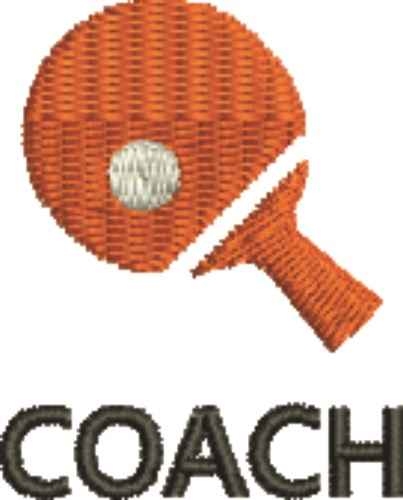 Table Tennis Coach Machine Embroidery Design