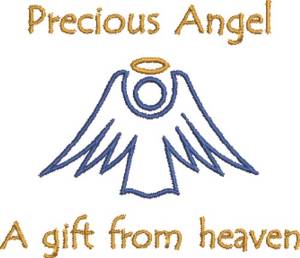 Picture of Angel Outline Machine Embroidery Design