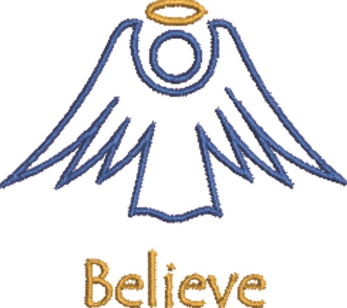 Believe Angel Machine Embroidery Design
