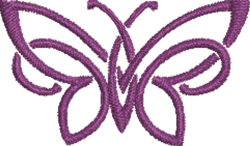 Purple Swirl Butterfly Machine Embroidery Design