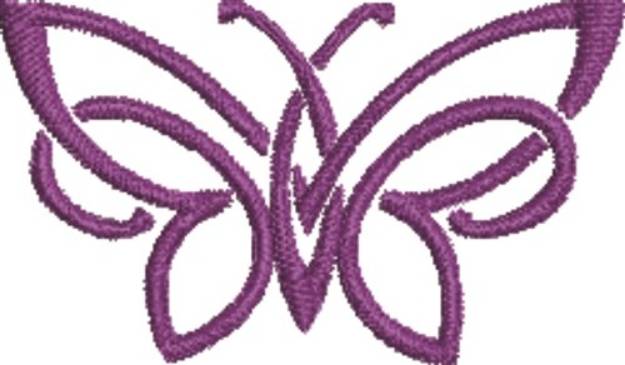 Picture of Purple Swirl Butterfly Machine Embroidery Design