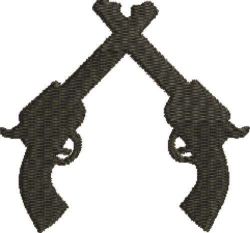 Crossed Pistols Silhouette Machine Embroidery Design