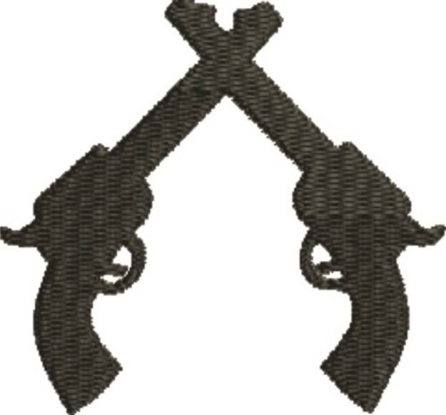 Picture of Crossed Pistols Silhouette Machine Embroidery Design