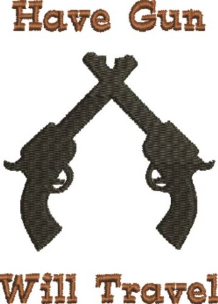 Picture of Crossed Pistols Silhouette Machine Embroidery Design