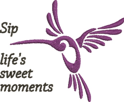 Purple Hummingbird Machine Embroidery Design