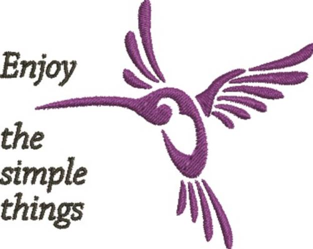 Picture of Purple Hummingbird Machine Embroidery Design