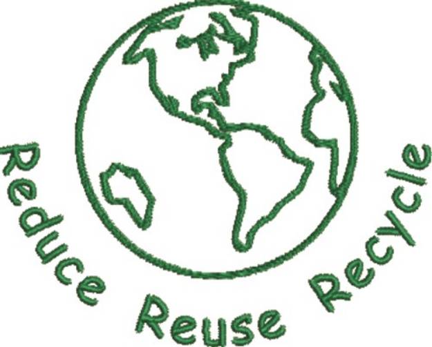 Picture of Reduce Reuse Recycle Machine Embroidery Design