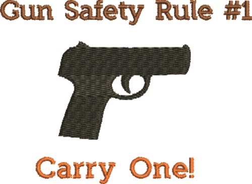 Handgun Safety Silhouette Machine Embroidery Design