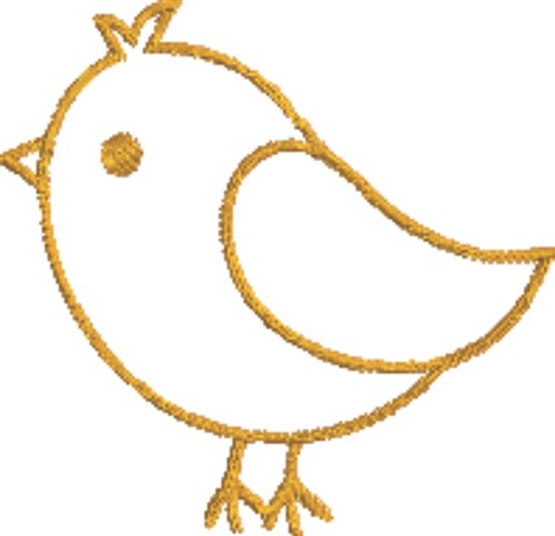 Cute Chick Outline Machine Embroidery Design