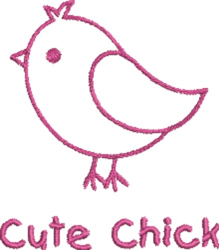 Cute Purple Chick Machine Embroidery Design
