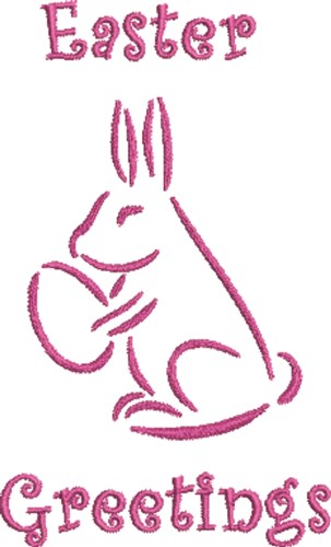 Easter Bunny Greetings Machine Embroidery Design