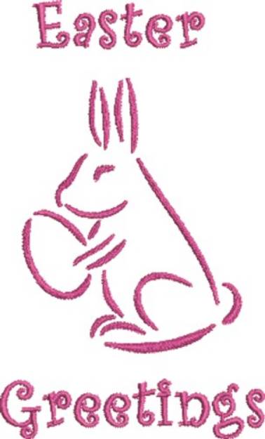 Picture of Easter Bunny Greetings Machine Embroidery Design