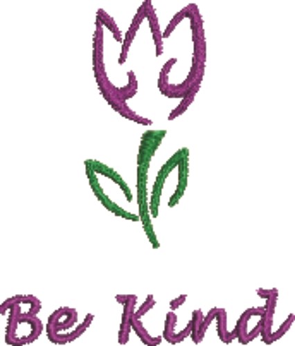 Be Kind Tulip Machine Embroidery Design