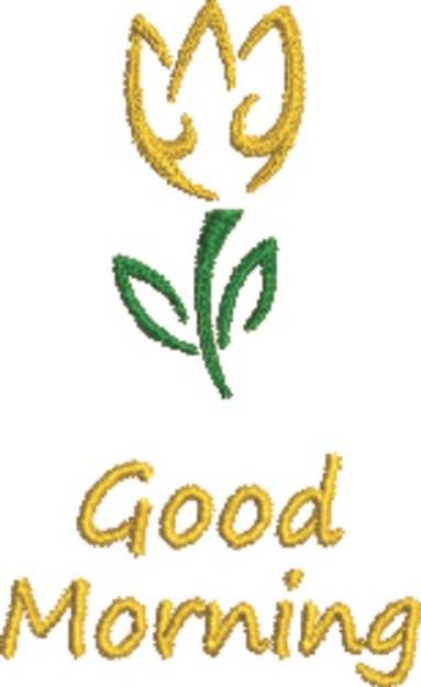 Picture of Yellow Tulip Outline Machine Embroidery Design