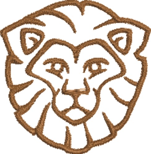 Lion Head Outline Machine Embroidery Design