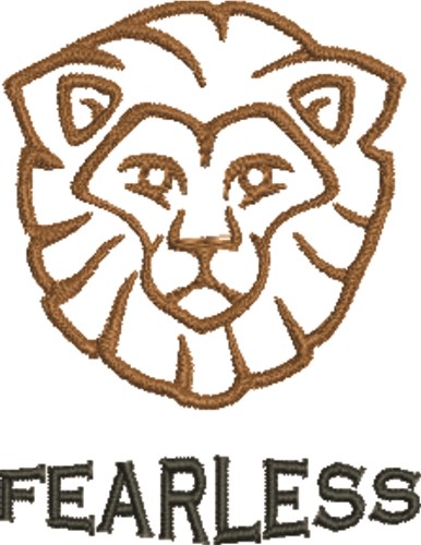 Fearless Lion Outline Machine Embroidery Design