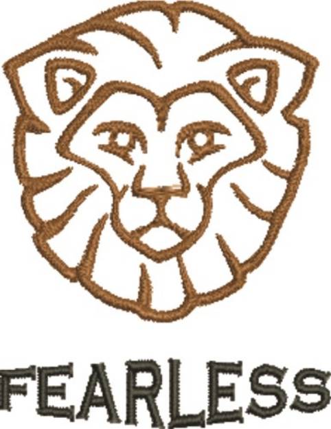 Picture of Fearless Lion Outline Machine Embroidery Design
