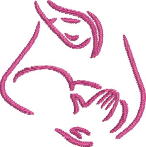 Mother & Child Outline Machine Embroidery Design