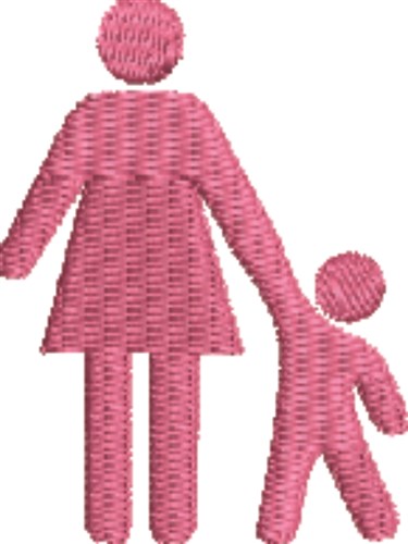 Mother & Child Silhouette Machine Embroidery Design