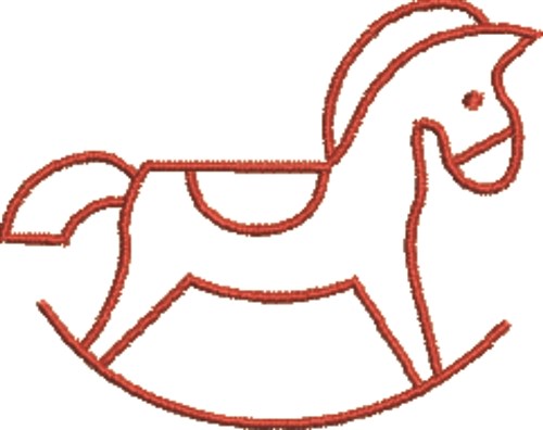 Rocking Horse Outline Machine Embroidery Design
