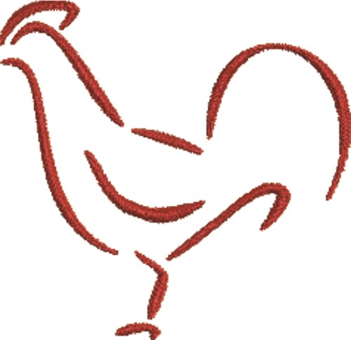 Rooster Outline Machine Embroidery Design