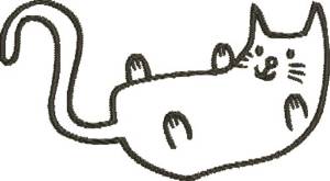 Picture of Silly Cat Outline Machine Embroidery Design