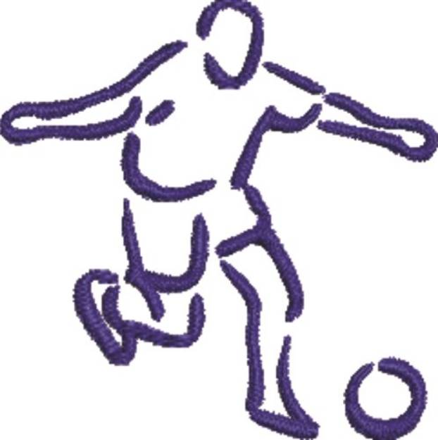 Picture of Soccer Player Outline Machine Embroidery Design