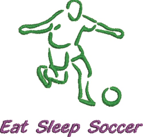 Eat, Sleep, Soccer Machine Embroidery Design