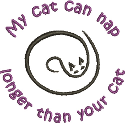 Cat Nap Machine Embroidery Design