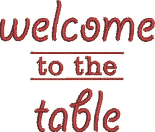 WelcomeTo Table Machine Embroidery Design
