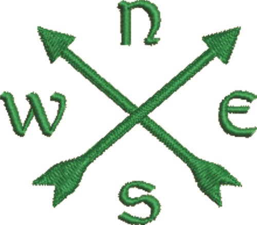 Crossed Arrows Machine Embroidery Design