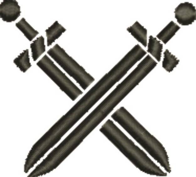 Picture of Crossed Swords Machine Embroidery Design