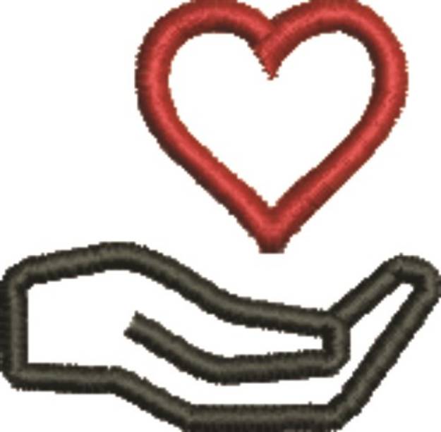 Picture of Heart in Hand Machine Embroidery Design