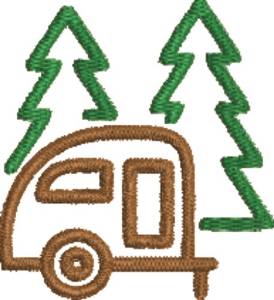 Picture of Camper Outline Machine Embroidery Design