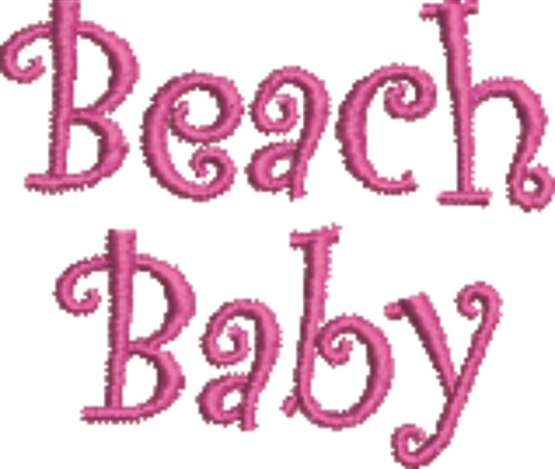 Beach Baby  Machine Embroidery Design