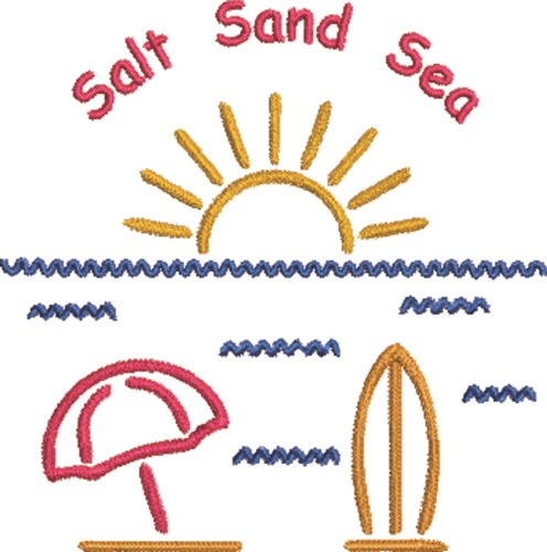 Salt, Sand, Sea Machine Embroidery Design