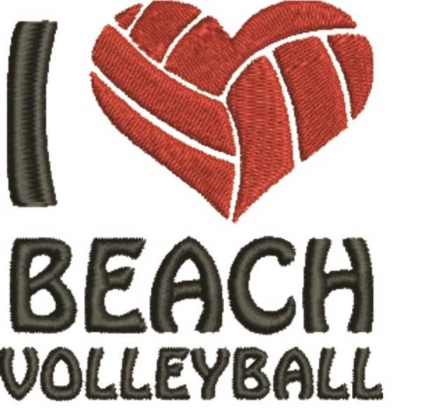 Picture of I Love Beach Volleyball! Machine Embroidery Design