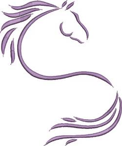 Picture of Artistic Horse Outline Machine Embroidery Design