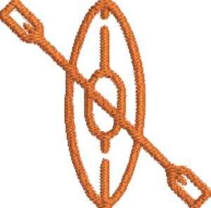 Picture of Kayak Outline Machine Embroidery Design