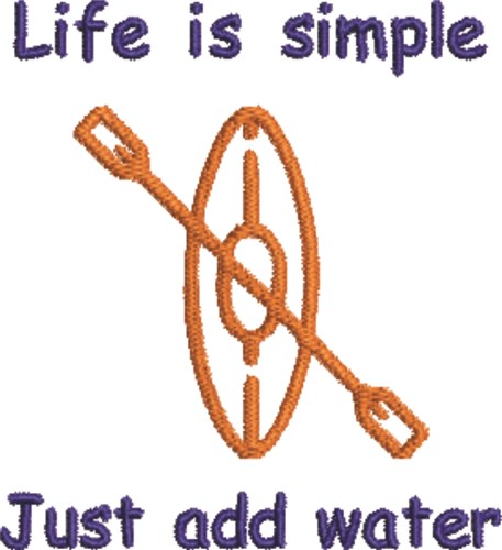 Simply Kayaking Life Machine Embroidery Design
