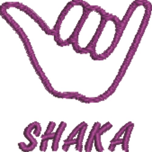 Shaka Outline Machine Embroidery Design