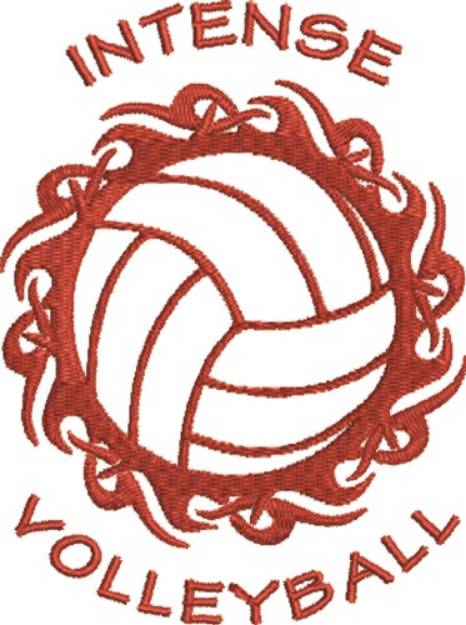 Picture of Intense Volleyball Machine Embroidery Design