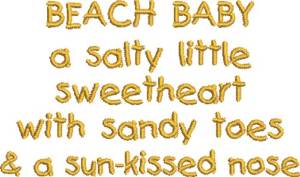 Picture of Beach Baby 3 Machine Embroidery Design