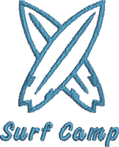 Crossed Surfboards 1A Machine Embroidery Design