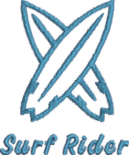 Crossed Surfboards 1B Machine Embroidery Design