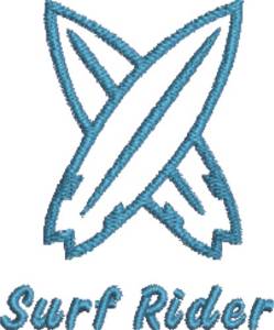 Picture of Crossed Surfboards 1B Machine Embroidery Design