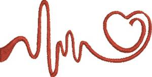 Picture of EKG Heart 4 Machine Embroidery Design
