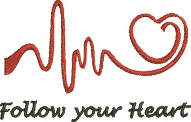 Picture of EKG Heart 4A Machine Embroidery Design