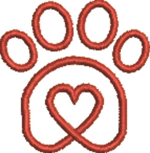 Paw Heart 3 Machine Embroidery Design