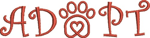 Paw Heart 3C Machine Embroidery Design